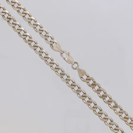 Kedja Pansar, 55,5cm, bredd 6,5mm, sliten, 925/1000 silver Vikt: 39,6 g