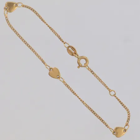 Armband Pansar med hjärtan längd 14-15,5mm, 18K  Vikt: 1,8 g