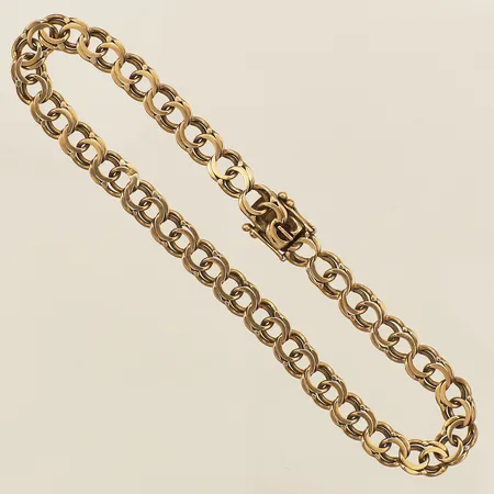 Armband Bismarck längd 20cm, bredd 5,7mm defekt lås 18K  Vikt: 9,3 g