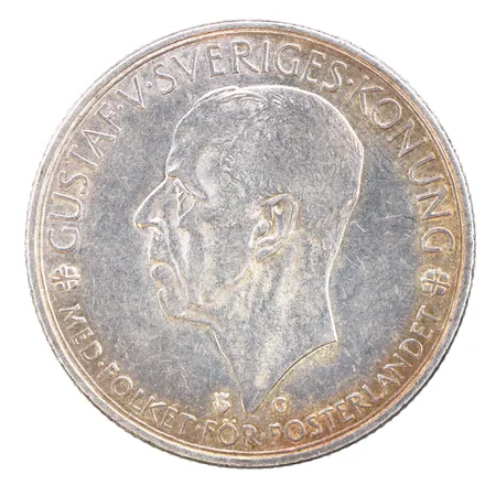 Mynt 5kr 1935, 900/1000 silver. Vikt: 25 g