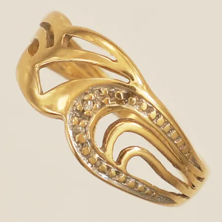 Ring med diamanter 3xca0,005ct defekt 18K Vikt: 1,9 g