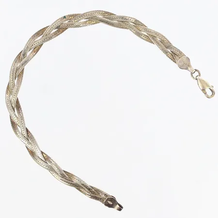 Armband flätad längd: 19cm, bredd: 6mm, 925/1000 silver Vikt: 5,6 g