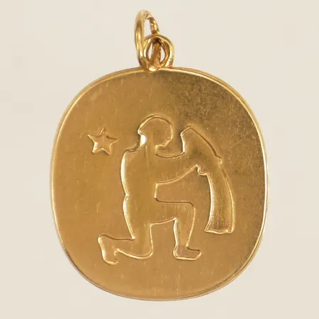 Hänge stjärntäcken jungfrun längd 22mm, bredd 15mm 18K Vikt: 1,5 g