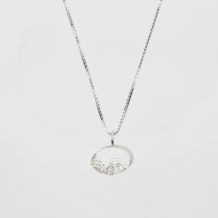 Kedja Venezia med hänge längd 42cm, länkens bredd 1mm, vitguld, 18K. Vikt: 4,2 g