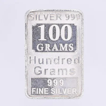 Silvertacka 58x38mm slitage borrhål på långsidan silver 999/10000 Vikt: 99,6 g