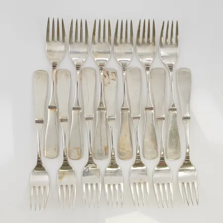 12 Gafflar 16,5cm MGAB 830/1000 Silver 503,5g.