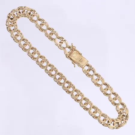 Armband Bismarck 22cm bredd 7mm, svenska stämplar, 18K Vikt: 16,9 g