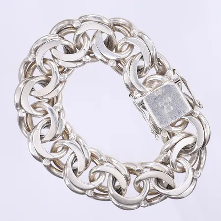 Armband Bismarck 20cm bredd 20mm, tillv. N S E Guldvaru Aktiebolag, silver 925/1000 Vikt: 110 g