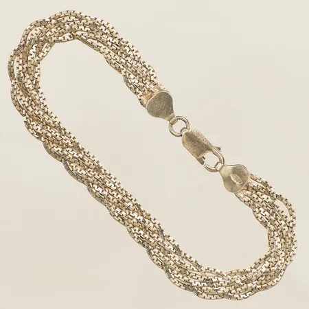 Armband flätad längd 19cm, bredd 6mm silver 925/1000 Vikt: 7,9 g