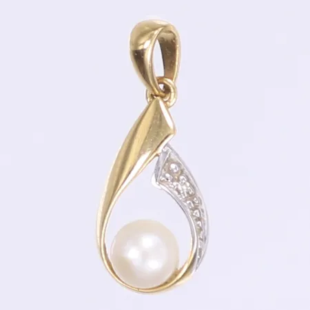 Hänge med pärla samt diamant 1xca 0,005ct 18x9mm 18K Bruttovikt: 0,7g Vikt: 0,7 g