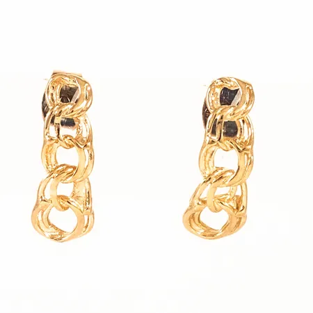 Tre creoler Ø19,5mm bredd 3,9-7,7mm, 18K 3,7g.