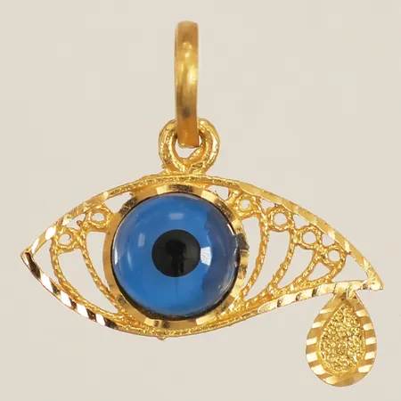 Hänge onda ögat längd inkl ögla 23,2mm bredd 23,5mm 21K Vikt: 2,3 g