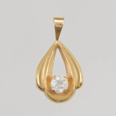 Hänge Ø23mm vit sten 18K 2,4g.