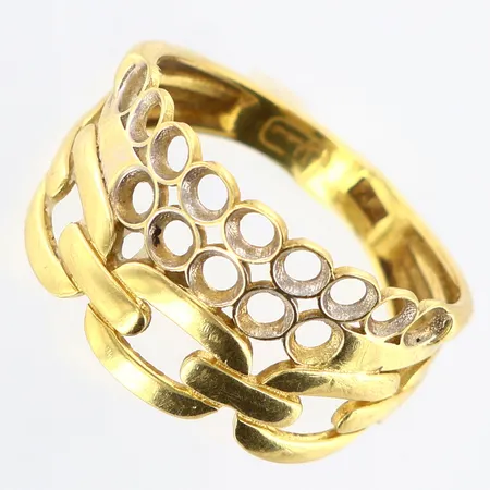 Ring stl: 18 bredd: 3-12mm, vitgulds detalj, 18K Vikt: 3 g