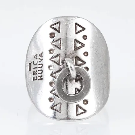 Ring Efva Attling Wide & Signature stl:19 bredd 11,5mm, repor, silver 925/1000 14,6g.