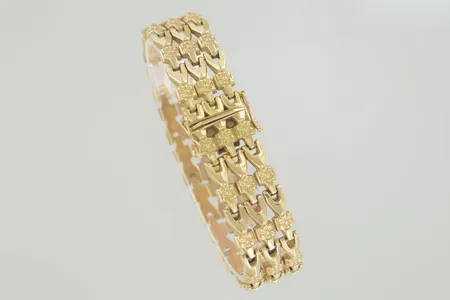 Armband längd 20 cm bredd 1,5 cm 18K   Vikt: 26,7 g