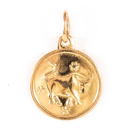 Hänge Ø11,2mm stjärntecknet Oxen, 18K 0,8g.