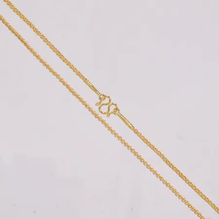 Kedja längd 41cm bredd 2,3mm thai guld ½ bath 23K Vikt: 7,6 g