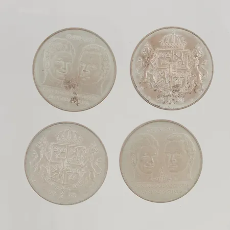4 Minnesmynt 35mm 925/1000 Silver 108,0g.