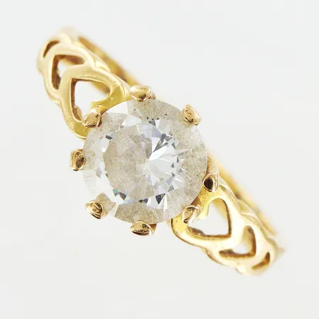 Ring Ametist stl:20 bredd 3-13mm 18K.  Vikt: 7,6 g