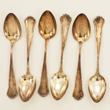 Sex skedar längd 11,5cm smärre missfärgningar silver 830/1000 Vikt: 73,2 g