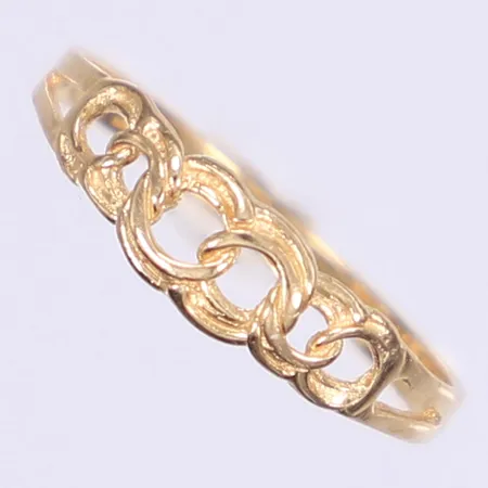 Ring med dekor stl:18 bredd 2-20mm 14K  Vikt: 3,5 g