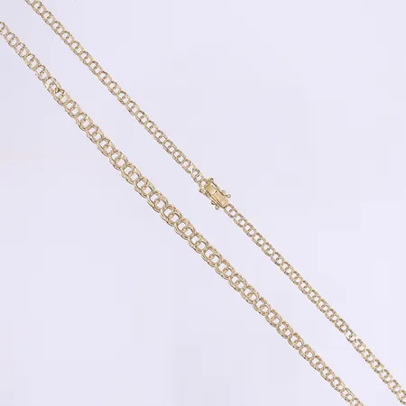 Halskedja doserad Bismarck 45,5cm bredd 3-5mm, tillv. Guldfynd, bruksslitage, 18K Vikt: 10,1 g