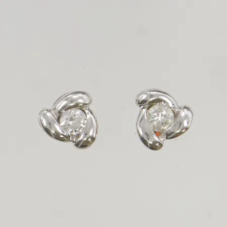 Örhängen diamanter 2x ca 0,10ct 6mm 18K 1,3g.