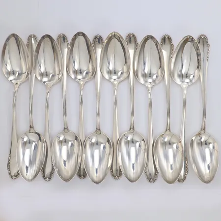 12 Skedar Haga, ca 21cm, 830/1000 silver Vikt: 689,6 g