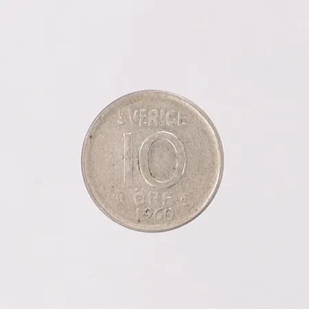 Mynt, 10 öre 1960, silver 400/1000 Vikt: 1,4 g