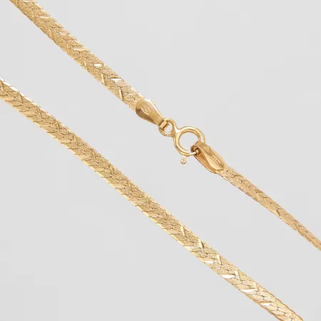 Kedja halvstel med satinerad mönsterdekor längd 42cm, bredd 2,5mm, 18K Vikt: 6,7g Vikt: 6,7 g