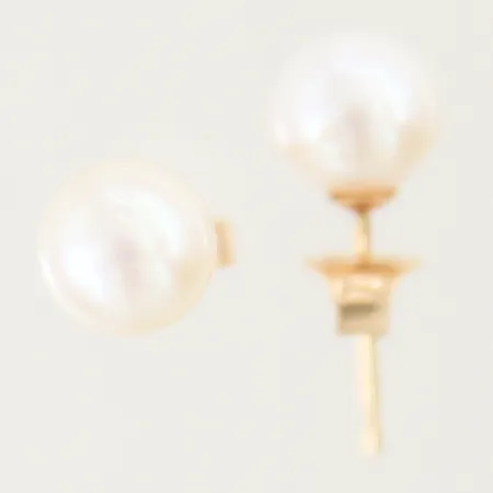 Örhängen med odlade saltvattenpärlor Ø 7,1mm slitna pärlor Guldfynd 18K Vikt: 1,8 g