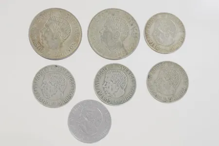 Silvermynt 1+2 kr gr 40% silver+ 1st 1 kr koppar.Rent silver 15,6 gr  Vikt: 15,6 g