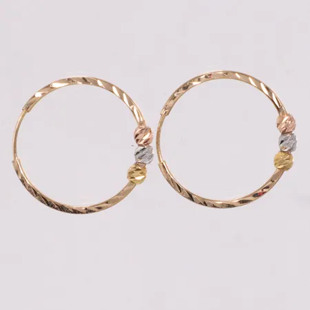 Ett par örhängen trefärgade Ø18,4mm 18K Vikt: 1,1 g