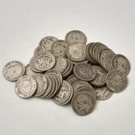 Mynt Gustaf V Sveriges riksdag 500 år 1435-1935, Ø36mm, nominellt värde 5kr, 900/1000 silver, 24,93g.