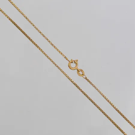 Kedja Venezia längd 48cm, bredd 1mm, brott i länk, 18K  Vikt: 5 g