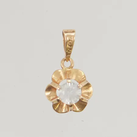 Hänge 13mm vit sten 18K 1,0g.