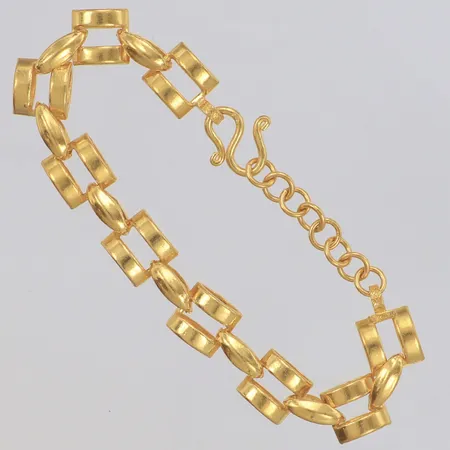 Armband, längd 15,5-18cm, bredd 9mm, Thailand, 1 baht, 23K Vikt: 15,2 g