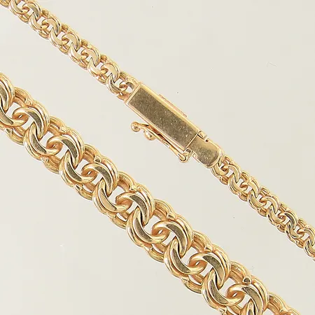 Armband Fiskben längd 19cm bredd 9,9mm 18K  Vikt: 29,8 g