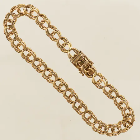 Armband Bismarck längd 19cm bredd 6,4mm år 1960 18K Vikt: 11,3 g
