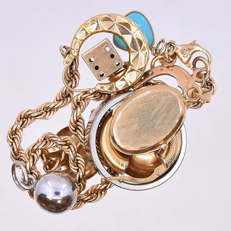 Armband Bismarck Guldfynd längd 19 cm bredd 12 mm 18K. Vikt: 50,5 g