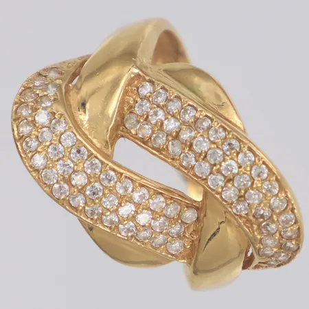 Ring med vita stenar stl:17½, bredd 14,9mm, 18K Vikt: 4,7 g