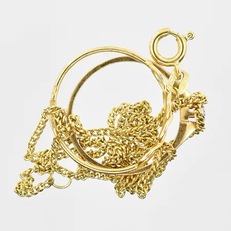 Diverse defekt guld med sten, 18K. Vikt: 4,2 g