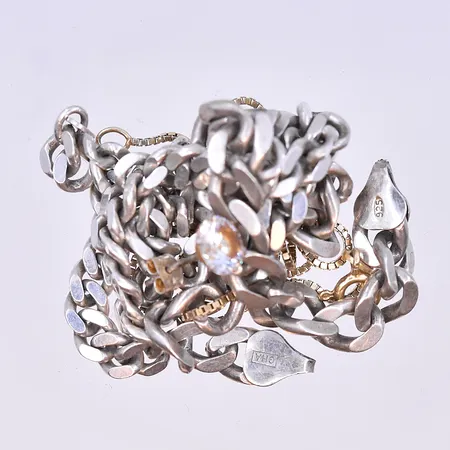 Armband X-länk 19,5 cm bredd 8 mm 18K. Vikt: 8,3 g