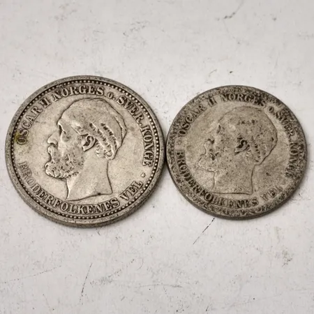 Mynt i silver, 1kronor, 400/1000, 152,81g.