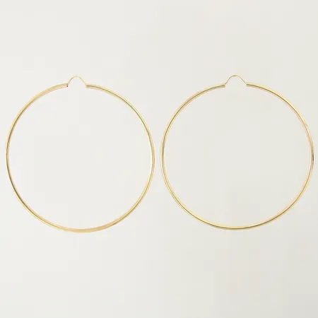 Örhängen creoler Ø42mm vriden design, vitguld 18K Vikt: 3,9 g