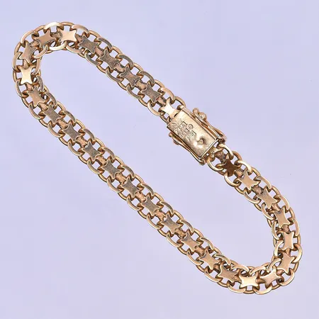 Armband Bismarck längd 19cm, bredd 5mm 18K. Vikt: 12 g