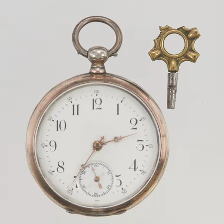 Fickur Louis-Ulysse Chopard, nyckeluppdragning, tillhörande nyckel, går ej, servicebehov, 800/1000 Silver 90,9g.