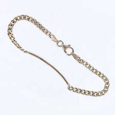 Armband Pansar med bricka, längd: 17,8cm, bredd: 3,5mm, gravyr, 925/1000 silver Vikt: 6 g