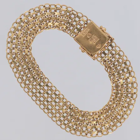 Armband X-länk, 20,5cm, bredd 12,8mm, Ädelsmycken Aktiebolag Stockholm 1966. 18K Vikt: 14,8 g